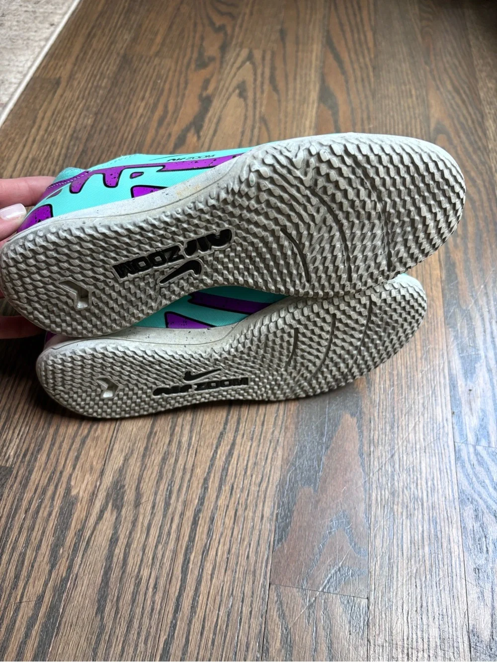 Nike mercurial air zoom indoor soccer shoes Turquoise and Purple